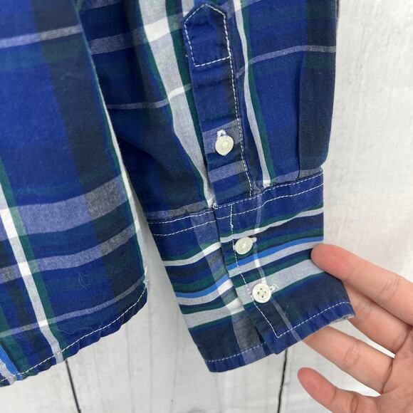 Tommy Hilfiger WOMEN'S XS Y2K Plaid Button Up Shirt blue gray western country - Picture 4 of 7